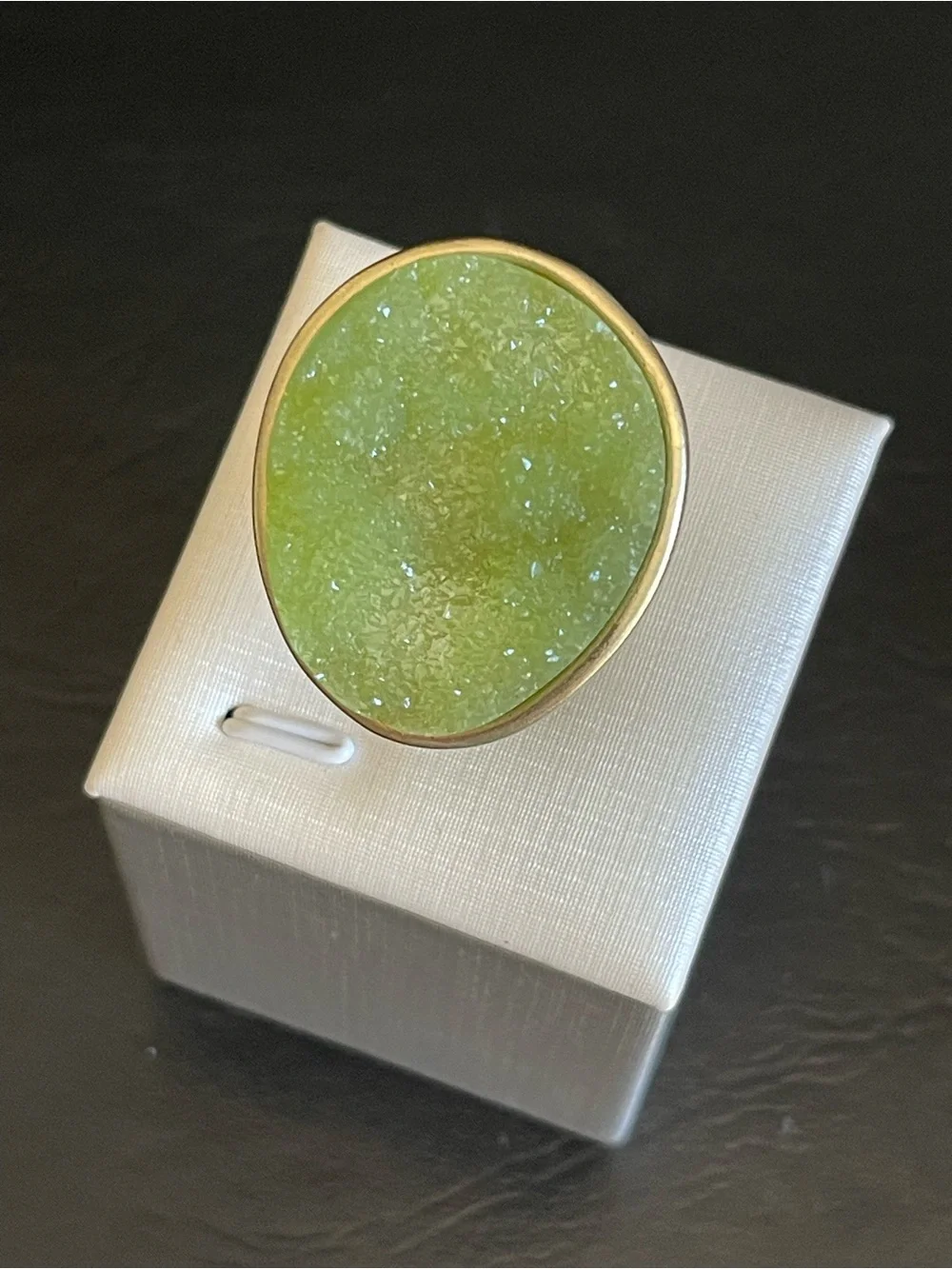 Seafoam Druzy stretch ring.